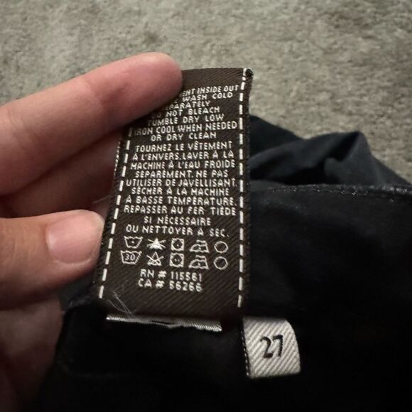 7 For All Mankind Faded Black The Skinny Distressed Jeans Size 27 - Picture 8 of 10